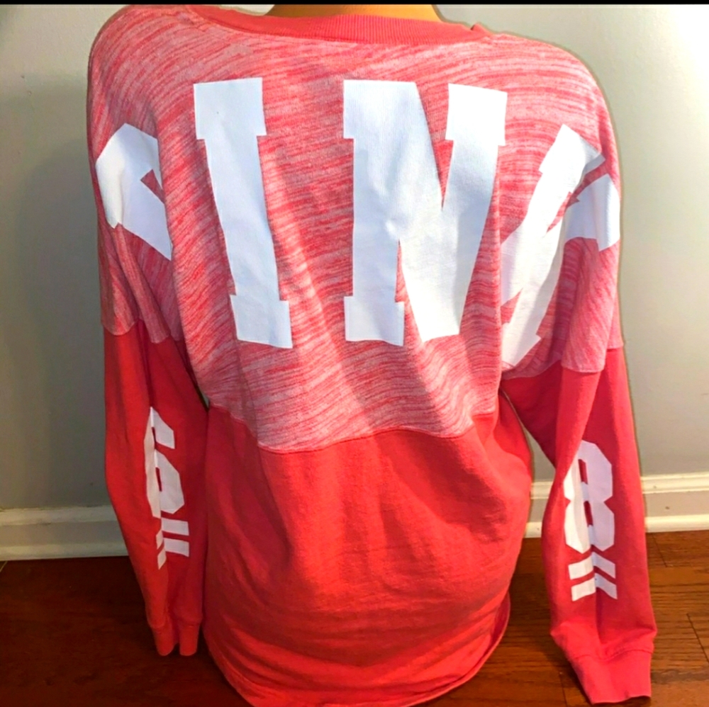 RARE PINK Victoria's secret crewneck logo Large